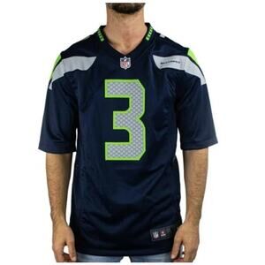 Nike Russell Wilson Seattle Seahawks Football Jersey Shirt #3 NFL Blue Mens XL